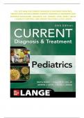 FULL TEST BANK FOR CURRENT DIAGNOSIS & TREATMENT PEDIATRICS, TWENTY-SIXTH EDITION (CURRENT PEDIATRIC DIAGNOSIS & TREATMENT) 26TH EDITION BY MAYA BUNIK , WILLIAM W. HAY , MYRON J. LEVIN , MARK J. ABZUG | COMPLETE CHAPTERS| 100% VERIFIED SOLUTIONS| LATEST U