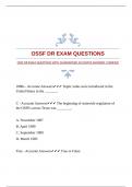 OSSF DR EXAM QUESTIONS WITH GUARANTEED ACCURATE ANSWERS |VERIFIED