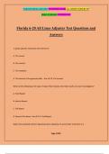 Florida 6-20 All Lines Adjuster Test Questions and Answers