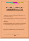 SOC100H5 EXAM PRACTICE QUESTIONS AND ANSWERS