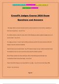 CrossFit Judges Course 2024 Exam Questions and Answers