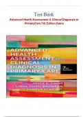 TEST BANK- Advanced Health Assessment & Clinical Diagnosis in Primary Care (7th Edition,) Joyce E. Dains||  newest edition  20242025 A+