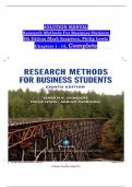 SOLUTION MANUAL Research Methods For Business Students 8th Edition Mark Saunders, Philip Lewis Chapters 1 - 14, Complete