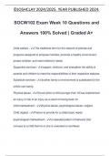 SOCW102 Exam Week 10 Questions and Answers 100% Solved | Graded A+