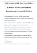 SOES1006 Self Assessment Exam Questions and Answers 100% Solved