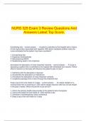 NURS 325 Exam 3 Review Questions And Answers Latest Top Score.