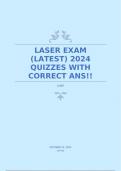 LASER EXAM (LATEST) 2024 QUIZZES WITH CORRECT ANS!!