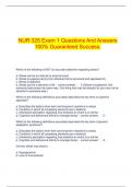  NUR 325 Exam 1 Questions And Answers 100% Guaranteed Success.