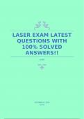 LASER EXAM LATEST QUESTIONS WITH 100% SOLVED ANSWERS!!