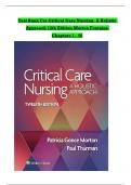 Critical Care Nursing- A Holistic Approach 11th Edition Morton Fontaine Test Bank