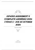 IOP4862 Assignment 6 (COMPLETE ANSWERS) 2024 (783461)- DUE 25 October 2024