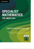 Cambridge Specialist Mathematics VCE Units 3&4 Second Edition 2024