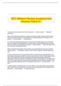 6531 Midterm Review Questions And Answers Rated A+.