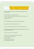 Hondros- Ohio Real Estate Principles and Practices | Questions with 100% Correct Answers | Verified | Latest Update 2024