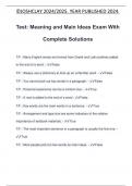 Test: Meaning and Main Ideas Exam With Complete Solutions T/F : Many English words are formed from Greek and Latin prefixes added to the end of a word. - False T/F : Always use a dictionary to look up an unfamiliar word. - False T/F : You cannot pick out 