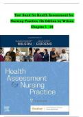 TEST BANK For Health Assessment for Nursing Practice, 7th Edition by Wilson, All Chapters 1 - 24, Complete Newest Version