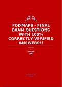 FODMAPS - FINAL EXAM QUESTIONS WITH 100% CORRECTLY VERIFIED ANSWERS!!