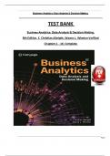 TEST BANK For Business Analytics: Data Analysis & Decision Making, 8th Edition by (S. Christian Albright, 20242025) Verified Chapters 1 - 19| ultimate guide  100%  verified A+.