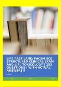 LIFE FAST LANE: FACEM SCE STRUCTURED CLINICAL EXAM AND LIFL TOXICOLOGY | 253 QUESTIONS | WITH ACTUAL ANSWERS!!