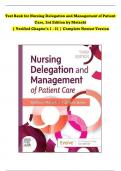 Test Bank for Nursing Delegation and Management of Patient Care 3rd Edition by Kathleen Motacki, All Chapters Covered, A+ guide.