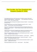  The Crucible- Act Two Questions And Answers Graded A+ 2024.