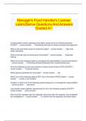  Manager's Food Handler's License- Learn2Serve Questions And Answers Graded A+.