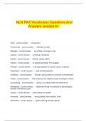  NLN PAX Vocabulary Questions And Answers Graded A+.