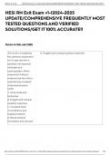 HESI RN Exit Exam v1-|2024-2025 UPDATE/COMPREHENSIVE FREQUENTLY MOST TESTED QUESTIONS AND VERIFIED SOLUTIONS/GET IT 100% ACCURATE!!