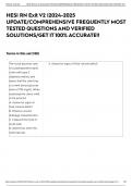 HESI RN Exit V2 |2024-2025 UPDATE/COMPREHENSIVE FREQUENTLY MOST TESTED QUESTIONS AND VERIFIED SOLUTIONS/GET IT 100% ACCURATE!!
