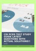 CDI PCED TEST STUDY GUIDE LATEST QUESTIONS WITH ACTUAL SOLUTIONS!!