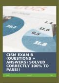 CISM EXAM B (QUESTIONS + ANSWERS) SOLVED CORRECTLY 100% TO PASS!!