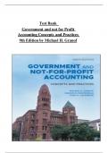 Test Bank for Government and not for Profit Accounting Concepts and Practices  9th Edition by Michael H. Granof all chapters 1-10 covered, ISBN:9781119803898