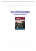 Test Bank  for Canadian Human Resource Management 12th Edition 12ce by Schwind | Complete Solution | Grade A+