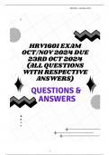 HRV1601 EXAM OCT/NOV 2024 DUE 23RD OCT 2024 (ALL QUESTIONS WITH RESPECTIVE ANSWERS)