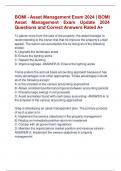 BOMI - Asset Management Exam 2024 | BOMI  Asset Management Exam Update 2024  Questions and Correct Answers Rated A+