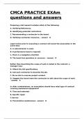 CMCA PRACTICE EXAm questions and answers.