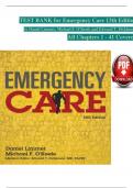 Emergency Care, 13th Edition TEST BANK by Daniel Limmer, Michael F. O'Keefe, Verified Chapters 1 - 41, Complete Newest Version