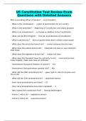 US Constitution Test Review Exam Questions with Detailed Answers