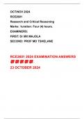 RCE2601 Exam Elaborate S2 quality ANSWERS  23 OCT 2024