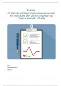 Examen B1-K1-W2 Stelt de verpleegkundige diagnose en stelt het individuele plan van de zorgvrager op.  BEOORDEELD MET EEN 10!