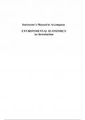 Solution Manual for Environmental Economics, An Introduction, 2024 Release