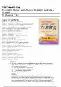 TEST BANK For Psychiatric Mental Health Nursing, 9th Edition by Sheila L. Videbeck, 9781975184773 Chapters 1 - 24 Complete Guide.