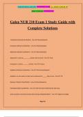 Galen NUR 210 Exam 1 Study Guide with Complete Solutions