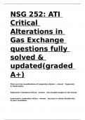 NSG 252 ATI Critical Alterations in Gas Exchange questions fully solved & updated(graded A+).