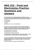 NSG 252 - Fluid and Electrolytes Practice Questions and answers.