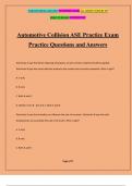 Automotive Collision ASE Practice Exam Practice Questions and Answers