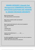 MDARD CATEGORY 5 (Aquatic Pest  Management) COMMERCIAL PESTICIDE  APPLICATOR QUESTIONS AND ANSWERS  A+ GRADED MICHIGAN UNIVERSITY