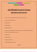 ASE BRAKES Exam #1 Practice Questions and Answers