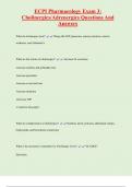 ECPI Pharmacology Exam 3:  Cholinergics/Adrenergics Questions And  Answers