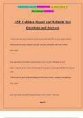 ASE Collision Repair and Refinish Test Questions and Answers